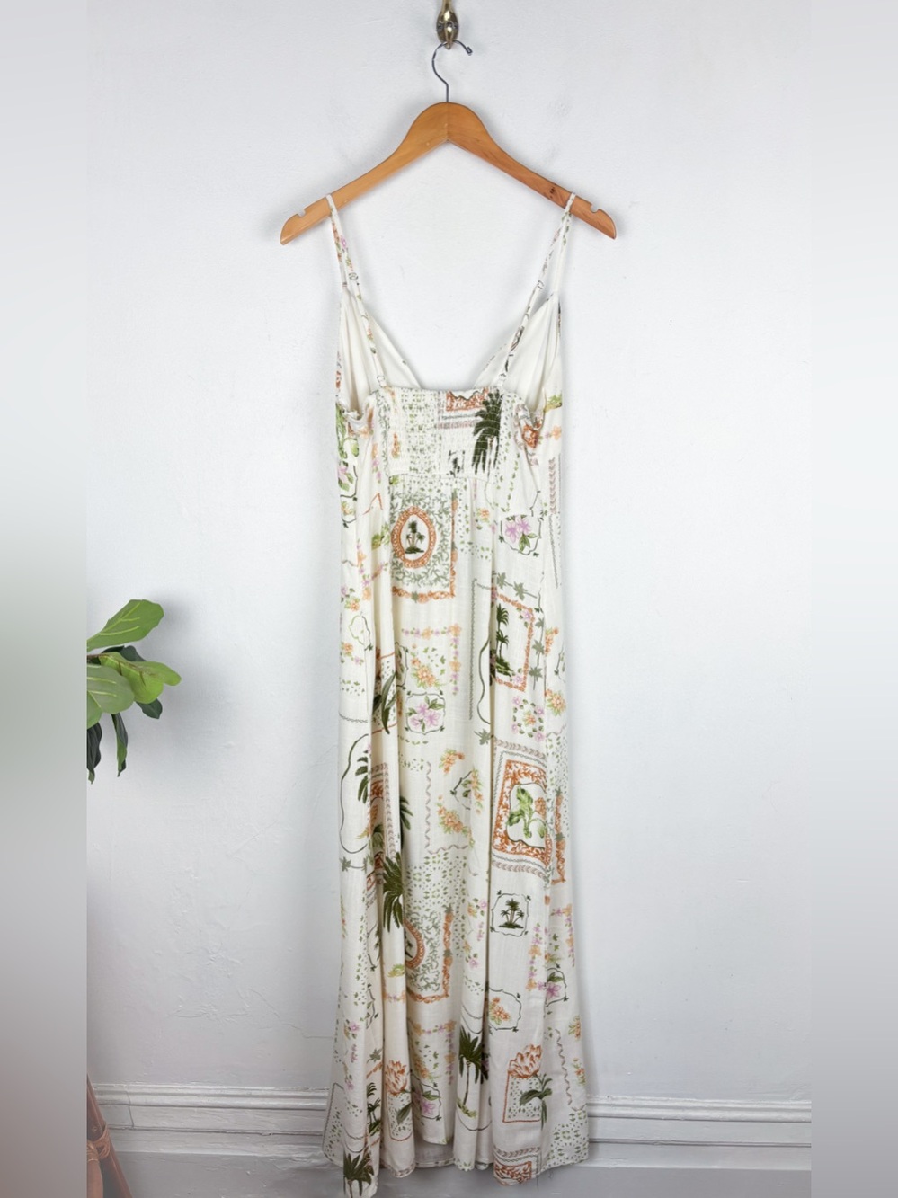 NWT Paper Heart Australia Tropical Print Linen Blend Maxi Dress Sz M - Picture 2 of 7